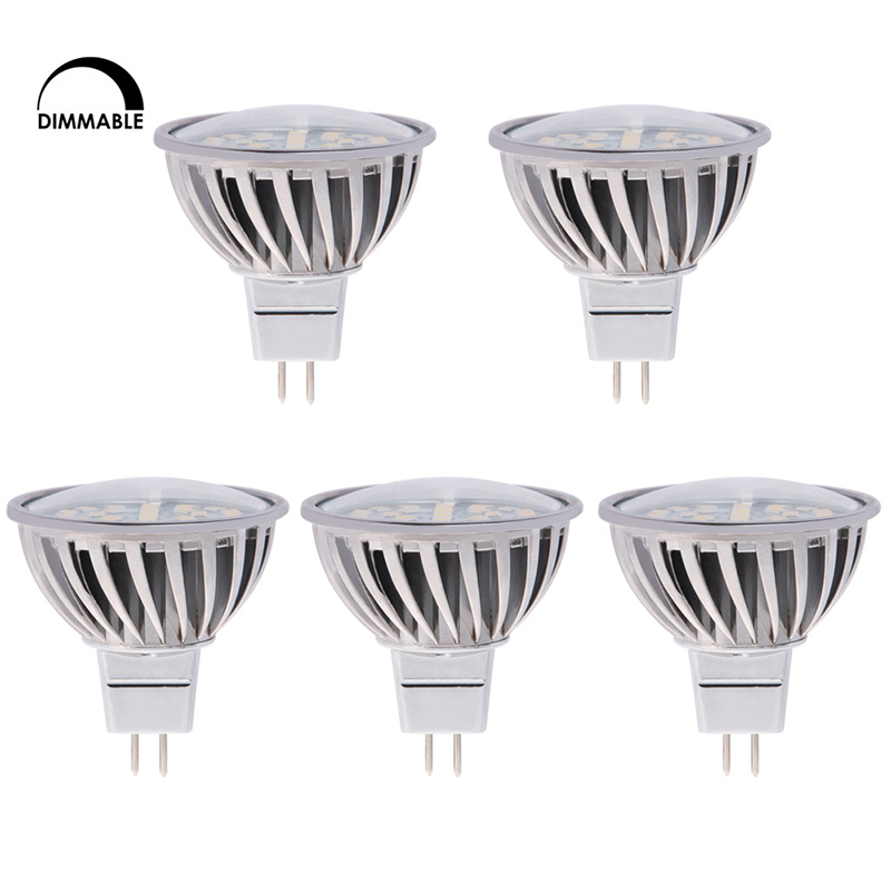 12V AC DC Dimmable MR16 GU5.3 LED Bulb 4.8 Watts 50W Equivalent 5 Pack